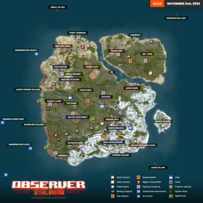 Observer Island Rust Map Guide Tips Lone Design