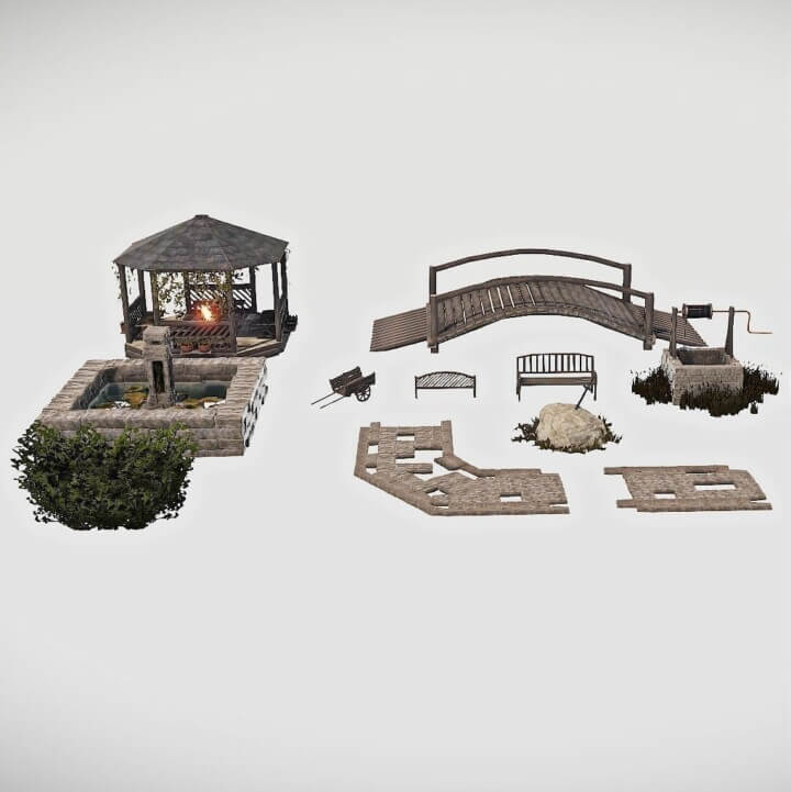 Rust Medieval set - garden Prefabs