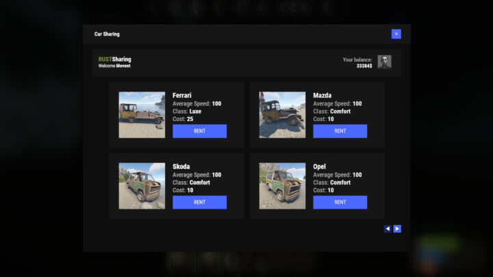 CarSharing 1 Rust CarSharing All Products