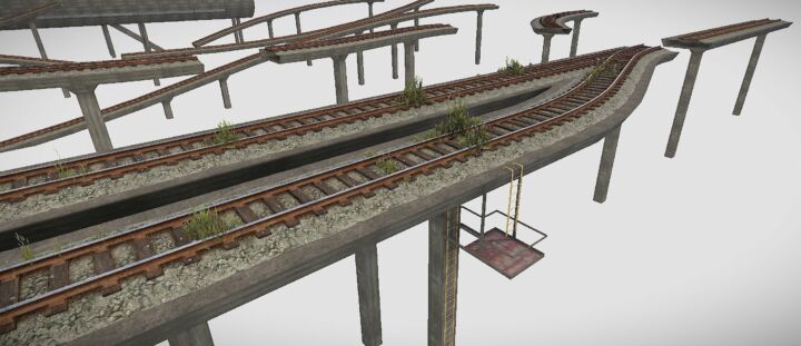 Rust Modular Elevated Railways Pack Prefabs