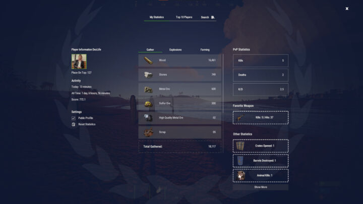 Rust XDStatistics All Products