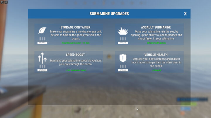 Rust Submarine Upgrades All Products