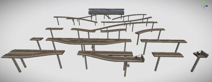 Rust Modular Elevated Railways Pack Prefabs