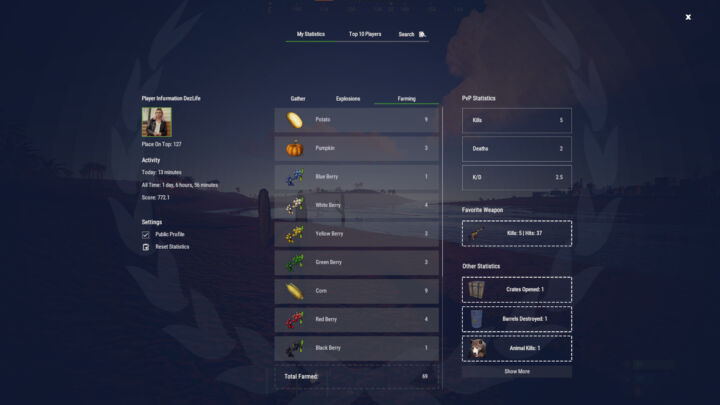 Rust XDStatistics All Products