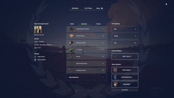 Rust XDStatistics All Products
