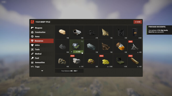 Rust Shop UI All Products