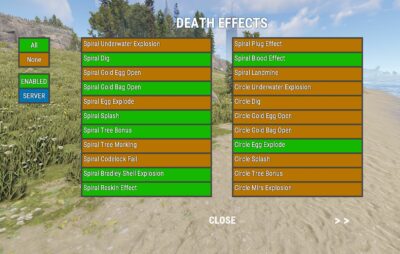 DeathEffects ui menu Maps