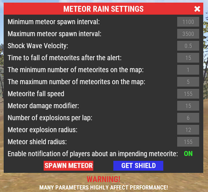 Rust Meteor Rain All Products