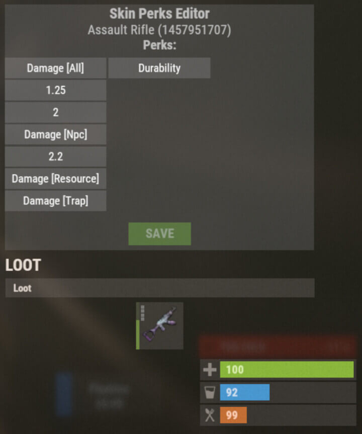 Rust Skin Perks All Products