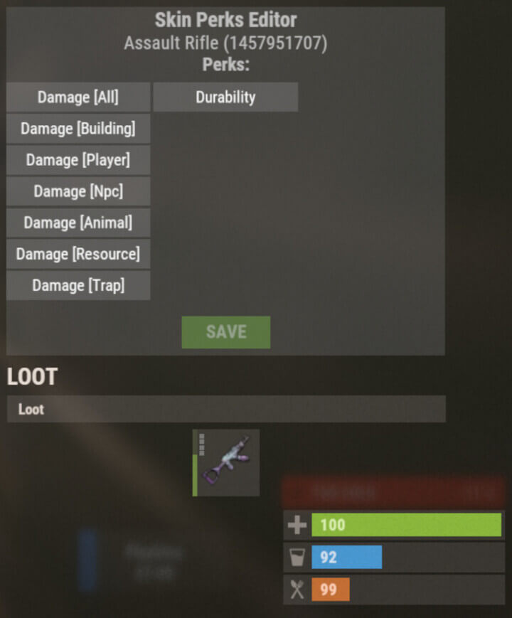 Rust Skin Perks All Products