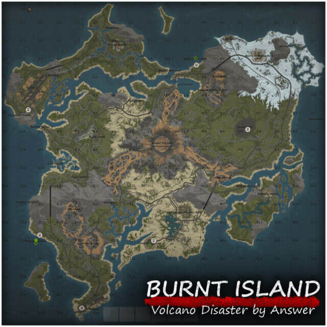 Burnt Island: Volcano Disaster Custom Rust Map - Lone Design