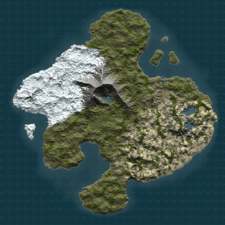 Rust Make yourself map BUNDLE | Landscape + 25 custom monuments + 27 custom places to build a base All Products