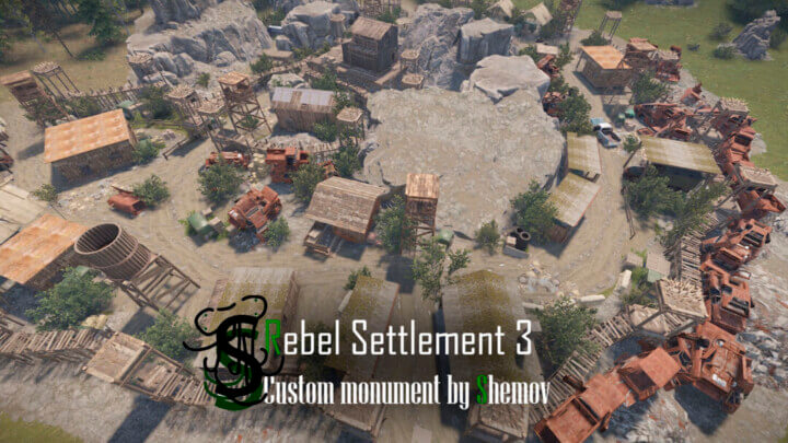 Rust Make yourself map BUNDLE | Landscape + 25 custom monuments + 27 custom places to build a base All Products