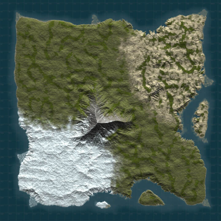 Rust Make yourself map BUNDLE | Landscape + 25 custom monuments + 27 custom places to build a base All Products