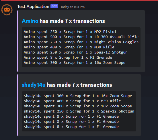 Rust Virtual Vending All Products