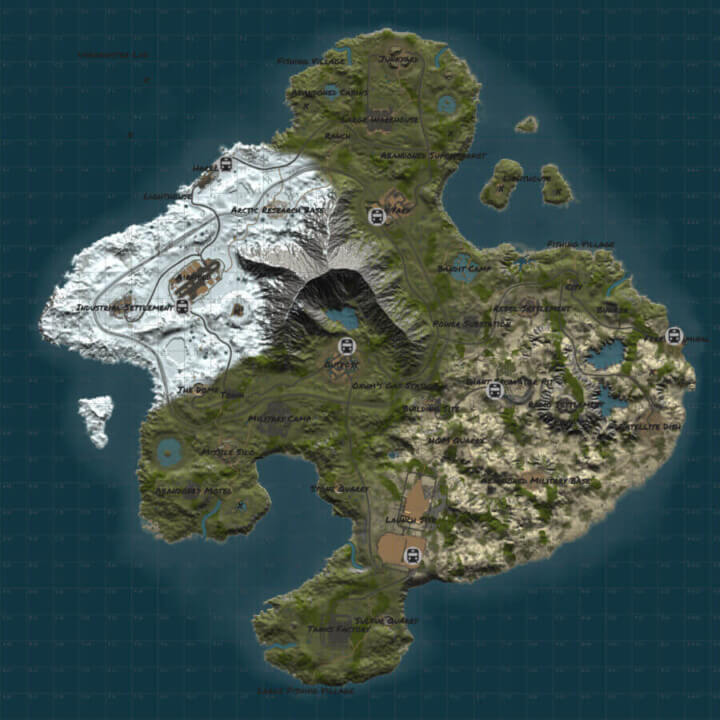 Rust DIY MAP BUNDLE | Landscape + 25 custom monuments + 27 custom places to build a base + Finished Map All Products