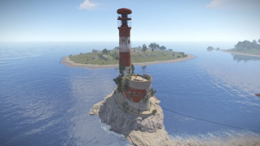 Side view of the lighthouse monument.