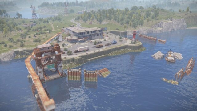 Location along the coastline on a Rust map is where the Ferry Terminal is at.