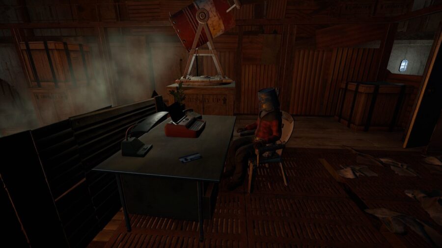 The chair inside of the underground tunnel region is mountable.