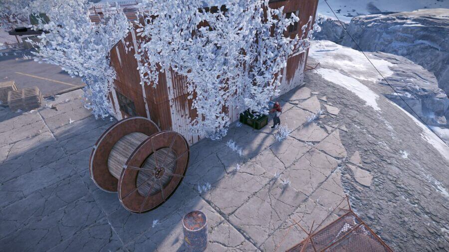 On the back side of the larger building you can find a crate spawn that is lesser known and easy to miss.