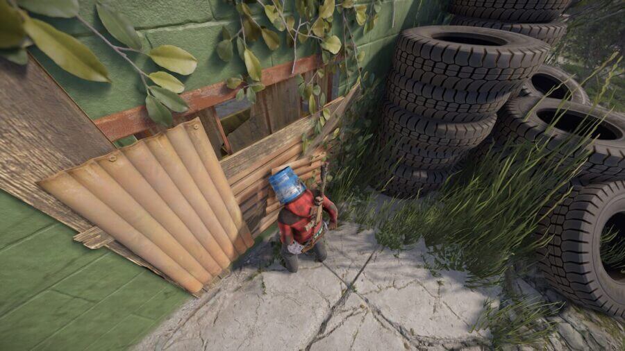 You can loot the recycler from the outside window if you jump and open the recycler at the right time it shows.
