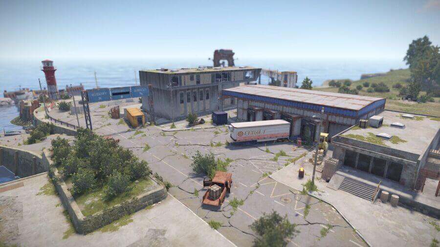 General aerial view of the main entrance area of the Ferry Terminal for reference.