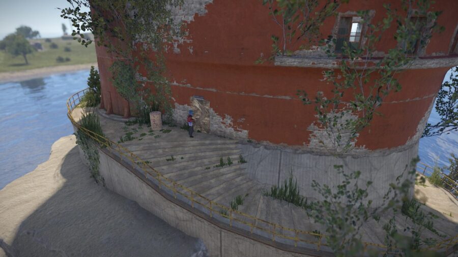 There are two doorways to initially enter from, either this first one, or continue running around for the second.