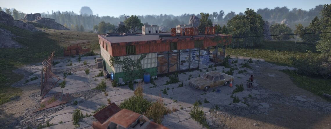 Front view of the roadside monument Abandoned Super Market.