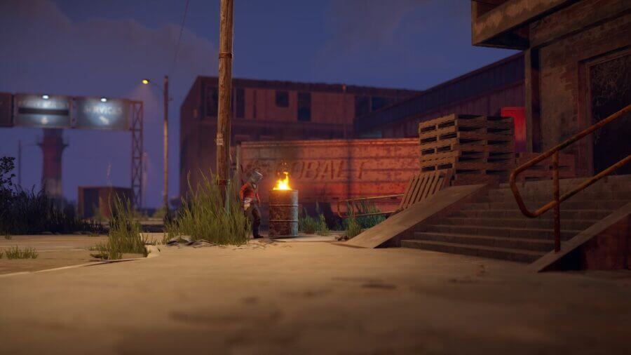 This barrel is not a functioning hobo barrel. This one is permanently lit.