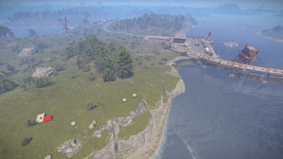 Visual representation of the prevent build distance around the Ferry Terminal monument. 