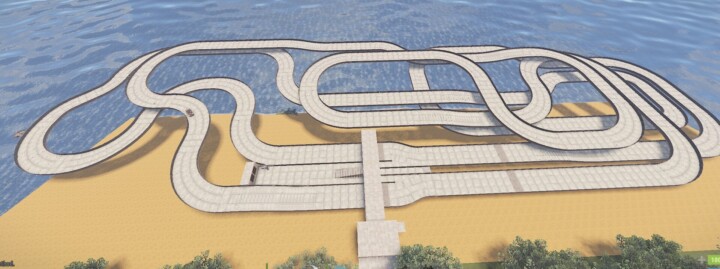 Race track in Rust made with modular building parts