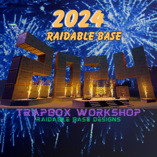 2024 Raidable Base Rust pack for all new years styled bases that players can raid.