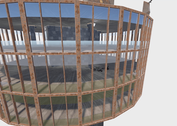 Rust Heli Tower with Glass Prefabs