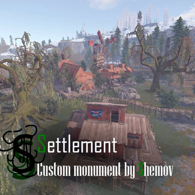 Settlement 26 Rust Custom Monument - Lone Design