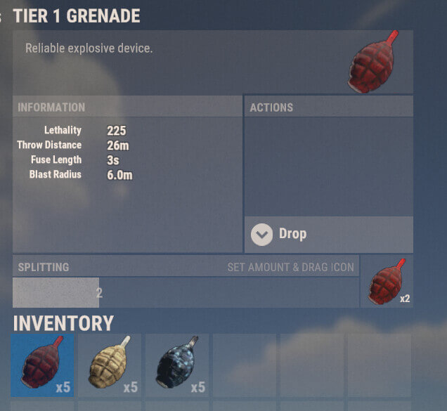 Rust F1 Grenade Tiers All Products