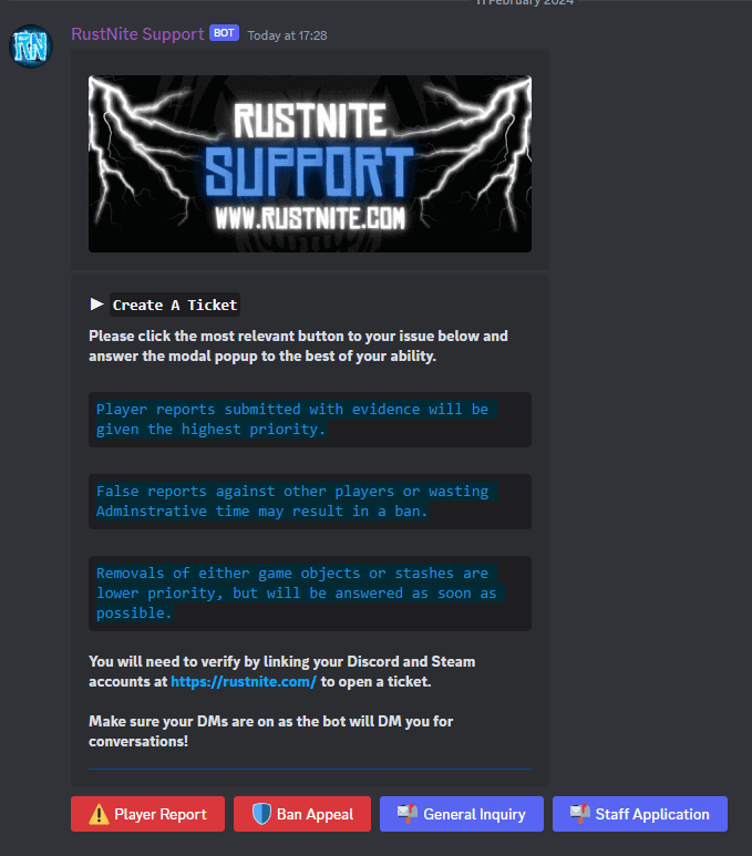 Rust Advanced BattleMetrics Ticket System All Products