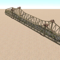 Painted Cantilevered Truss Road Bridge 132M.prefab