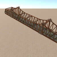 Rusty Cantilevered Truss Road Bridge 132M.prefab