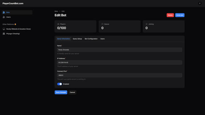 Rust PlayerCountBot.com - Completely free Player Count Bots for discord in just a few clicks! All Products