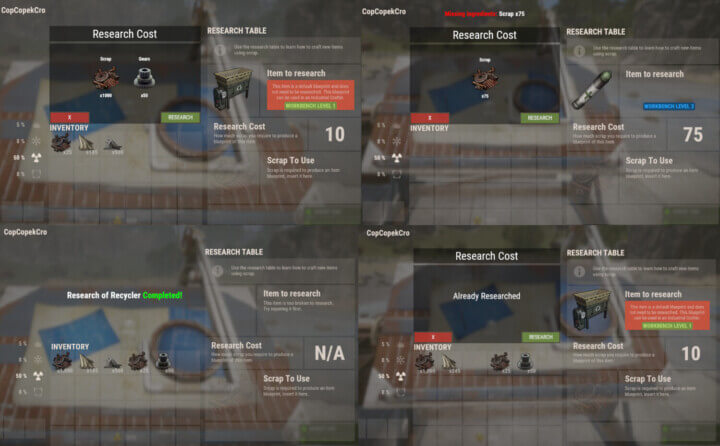 Rust Research & Craft System All Products