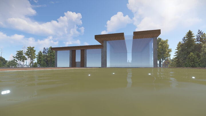 Rust Modern House With Pool | Place For Building Prefabs