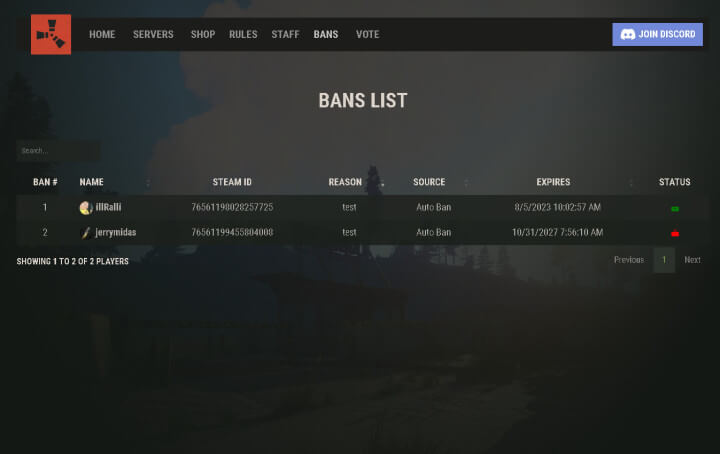 Rust Outpost Template - Bans List All Products