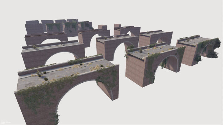 Rust Arched Bridge Pack Prefabs