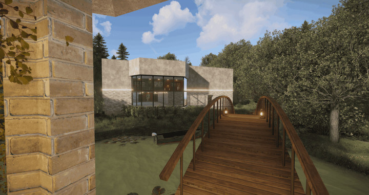 Rust A Modern House With A Garden All Products