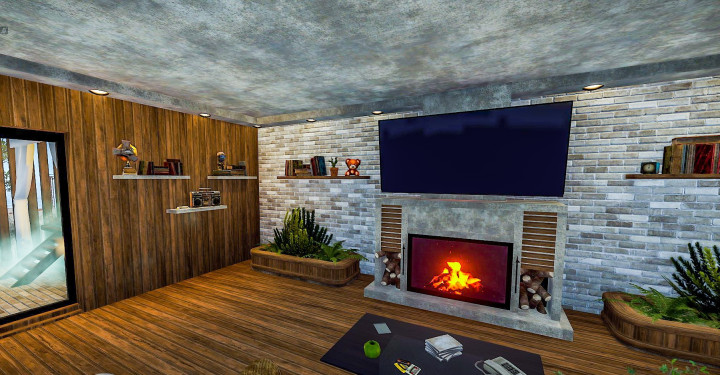 Rust Modern House With A Garden All Products