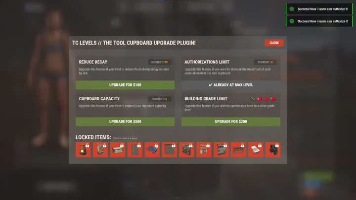 Rust TC Levels All Products