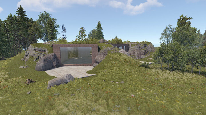 Rust Modern Earth House | Place for building Prefabs