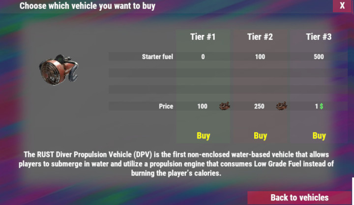 Rust Vehicle Vendor All Products