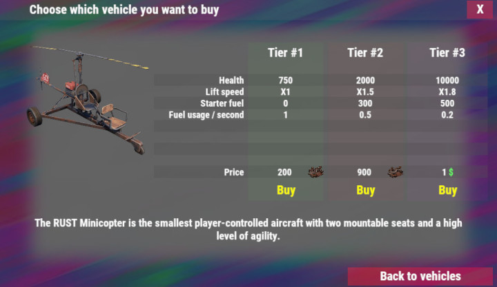 Rust Vehicle Vendor All Products