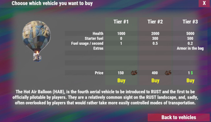 Rust Vehicle Vendor All Products